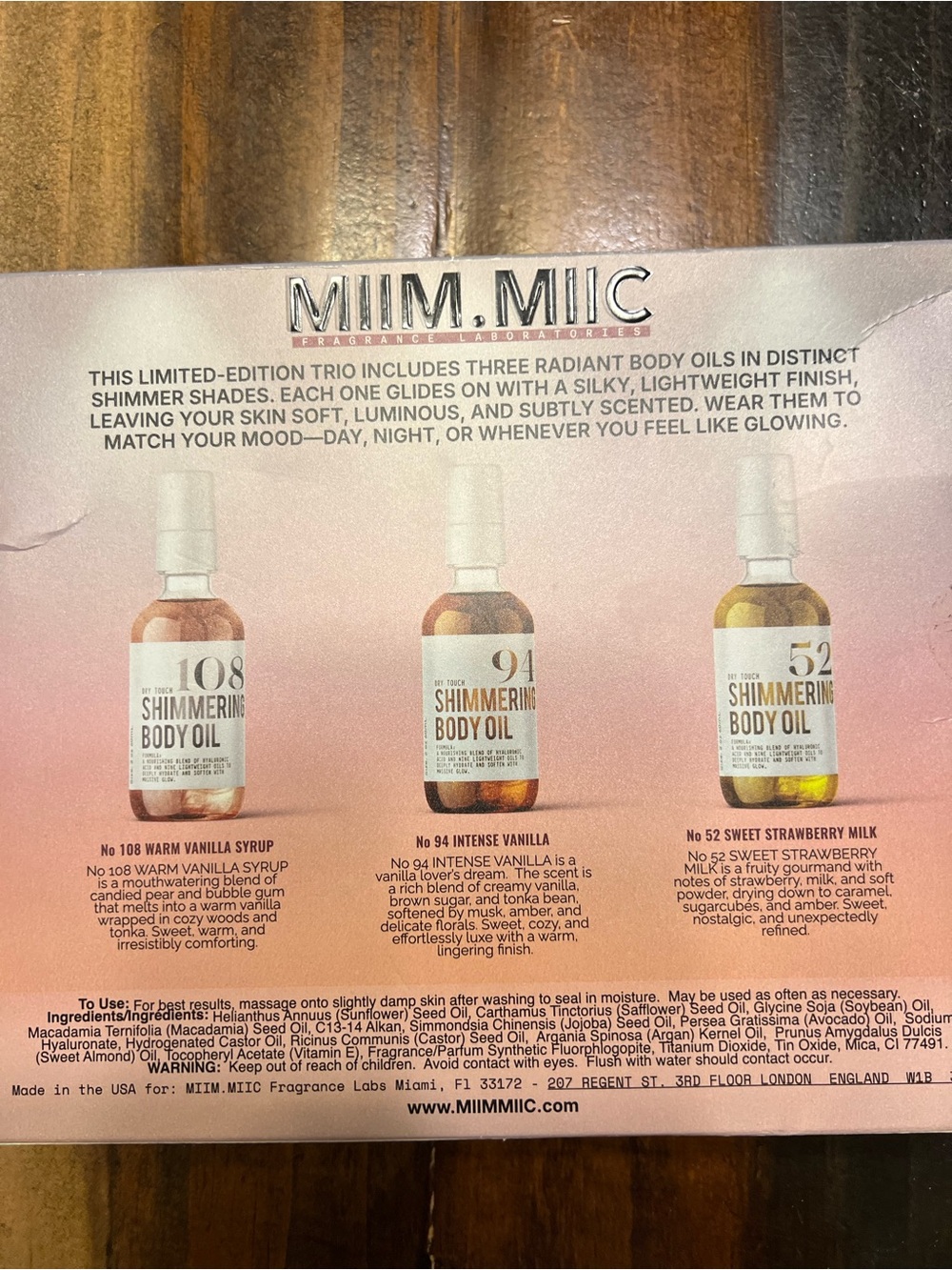 MIIM.MIIC The Glow Edit Shimmering Body Oil Trio - Pink - Picture 7 of 7